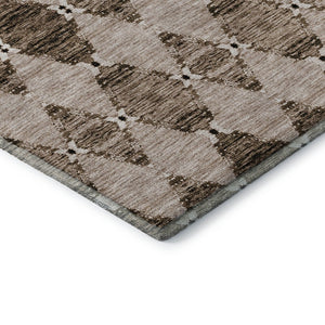 HomeRoots 8' X 10' Coffee & Ivory Moroccan Area Rug - Durable, Stain-Resistant, UV Protected for High-Traffic Spaces 651152