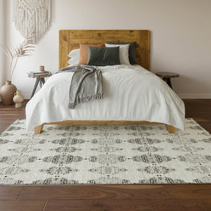 HomeRoots 5' X 8' Taupe and Ivory Moroccan Area Rug - Durable, Washable with UV Protection for Cozy Spaces 651162