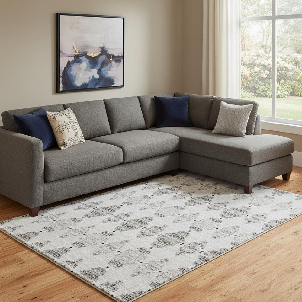 HomeRoots 8' X 10' Taupe and Ivory Moroccan Washable Area Rug - Durable, Stain-Resistant, Perfect for Families! 651164
