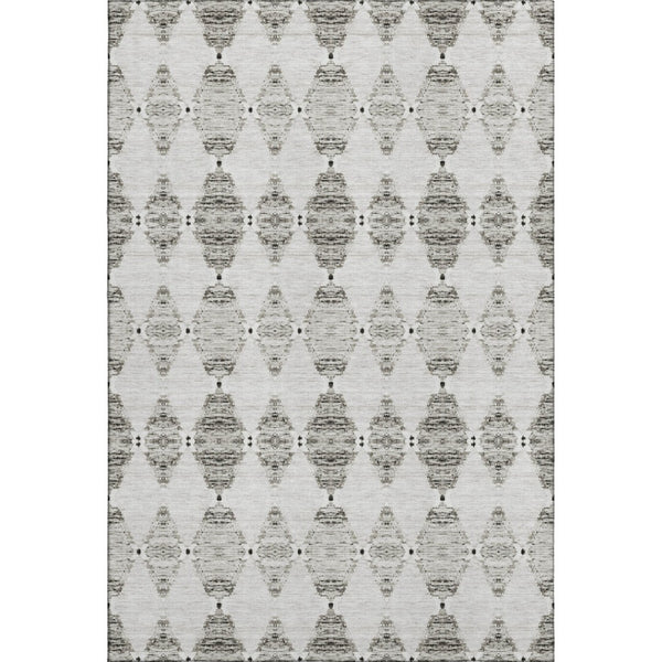 HomeRoots 10' X 14' Stylish Taupe & Ivory Moroccan Area Rug – Washable, UV-Protected, Family-Friendly Comfort 651166