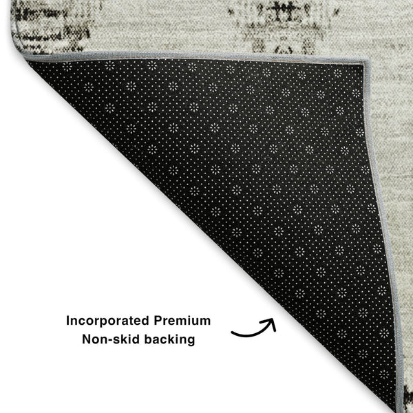 HomeRoots 10' X 14' Stylish Taupe & Ivory Moroccan Area Rug – Washable, UV-Protected, Family-Friendly Comfort 651166