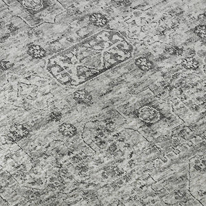 HomeRoots 5' X 8' Gray and Silver Floral Area Rug - Stylish, Washable, UV-Resistant for High-Traffic Areas 651180