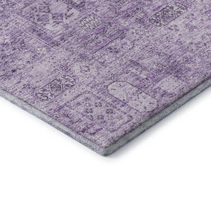 HomeRoots 5' X 8' Lilac & Ivory Floral Washable Area Rug – Durable, Stain-Resistant, UV Protected for Homes 651186