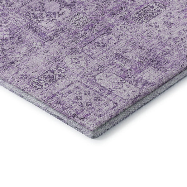 HomeRoots 5' X 8' Lilac & Ivory Floral Washable Area Rug – Durable, Stain-Resistant, UV Protected for Homes 651186