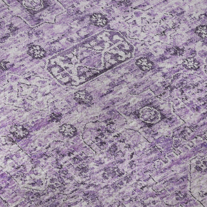 HomeRoots 5' X 8' Lilac & Ivory Floral Washable Area Rug – Durable, Stain-Resistant, UV Protected for Homes 651186