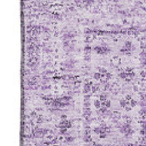 HomeRoots 8' X 10' Lilac Floral Area Rug - Washable, UV Protected, Stain-Resistant for Home & Outdoor Spaces 651188