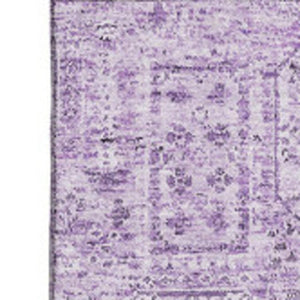 HomeRoots 8' X 10' Lilac Floral Area Rug - Washable, UV Protected, Stain-Resistant for Home & Outdoor Spaces 651188