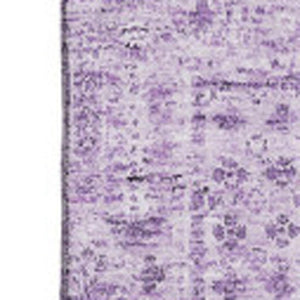 HomeRoots 9' X 12' Lilac Floral Area Rug - Washable, UV-Protected, Stain-Resistant for High-Traffic Homes! 651189