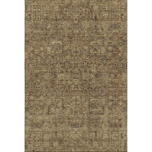 HomeRoots 5' X 8' Coffee and Charcoal Floral Area Rug - Washable, UV-Protected, Stain-Resistant & Durable Design 651192