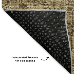 HomeRoots 5' X 8' Coffee and Charcoal Floral Area Rug - Washable, UV-Protected, Stain-Resistant & Durable Design 651192