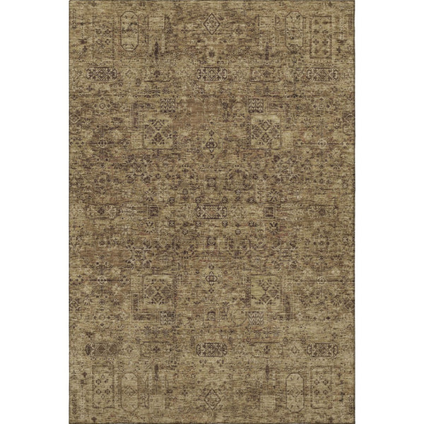 HomeRoots 5' X 8' Coffee and Charcoal Floral Area Rug - Washable, UV-Protected, Stain-Resistant & Durable Design 651192