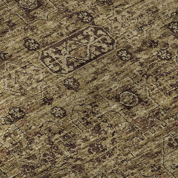 HomeRoots 8' X 10' Coffee Charcoal Floral Area Rug - Washable, UV Protected, Perfect for Homes with Kids & Pets 651194