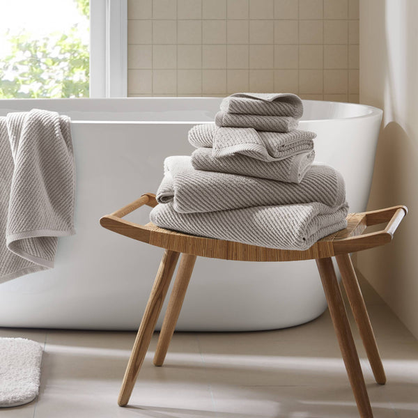 JLA Home Madison Park - 100% Cotton Diagonal Ribbed 6-Piece Towel Set – Plush 501 GSM, Quick-Dry, Zero-Twist Yarn Luxury MP73-8854