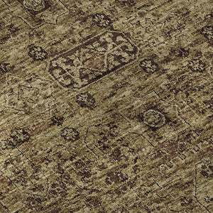 HomeRoots 10' X 14' Coffee & Charcoal Floral Area Rug – Washable, UV-Protected, Stain-Resistant Design for Homes 651196