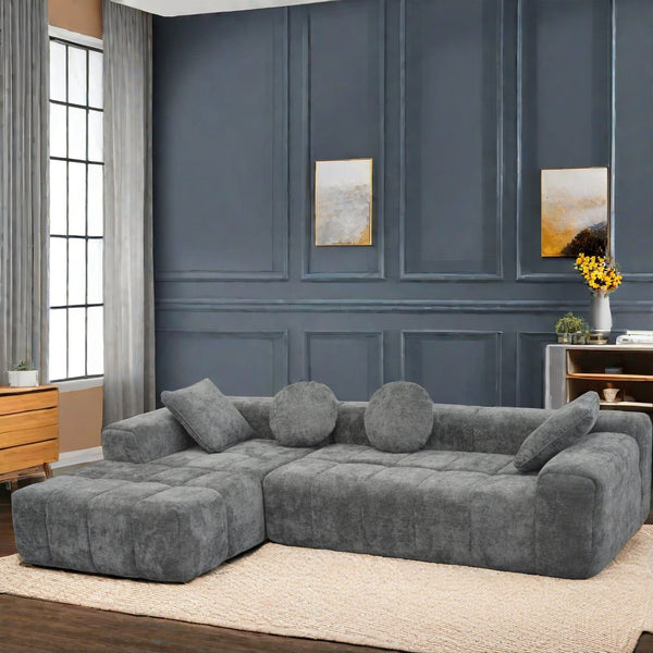 English Elm Modern Chenille Tufted Sleeper Sofa with Usb Port and Storage for Guest Rooms W1183S00009