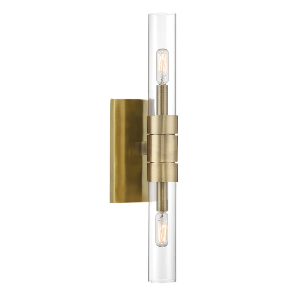 Rohe 20'' High 2-Light Sconce - Aged Brass 6512-AN-CL Norwell