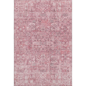 HomeRoots 8' X 10' Pink Floral Area Rug - Washable, UV Protected, Stain Resistant for Living Rooms & Nurseries 651200