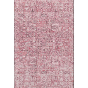 HomeRoots 8' X 10' Pink Floral Area Rug - Washable, UV Protected, Stain Resistant for Living Rooms & Nurseries 651200