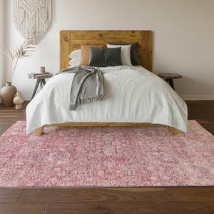 HomeRoots 10' Pink and Ivory Floral Washable Area Rug - UV Protected, Stain Resistant, Perfect for Homes! 651202