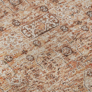 HomeRoots 5' Salmon Gray & Ivory Floral Area Rug - Washable, UV Protected, Stain Resistant & Non-Slip Design 651210