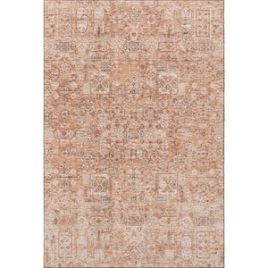 HomeRoots 9' x 12' Salmon Gray Ivory Floral Area Rug - Stain Resistant, UV Protected, Durable & Easy Care 651213