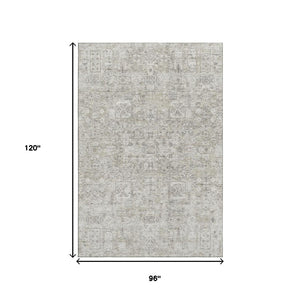 HomeRoots 8' X 10' Elegant Taupe & Ivory Floral Area Rug – Stain-Resistant, UV Protected for Everyday Living 651224