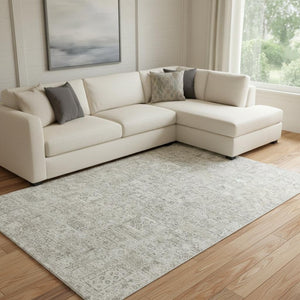 HomeRoots 8' X 10' Elegant Taupe & Ivory Floral Area Rug – Stain-Resistant, UV Protected for Everyday Living 651224