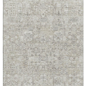 HomeRoots 8' X 10' Elegant Taupe & Ivory Floral Area Rug – Stain-Resistant, UV Protected for Everyday Living 651224