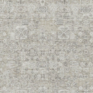 HomeRoots 9' X 12' Floral Area Rug in Taupe and Ivory - Durable, Washable, UV Protected for Stylish Homes 651225