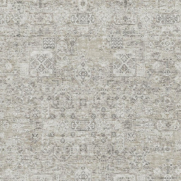 HomeRoots 9' X 12' Floral Area Rug in Taupe and Ivory - Durable, Washable, UV Protected for Stylish Homes 651225