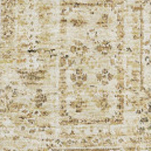 HomeRoots 8' X 10' Washable Floral Area Rug in Wheat Gray & Ivory - Durable, Stain-Resistant, UV Protected Charm 651230