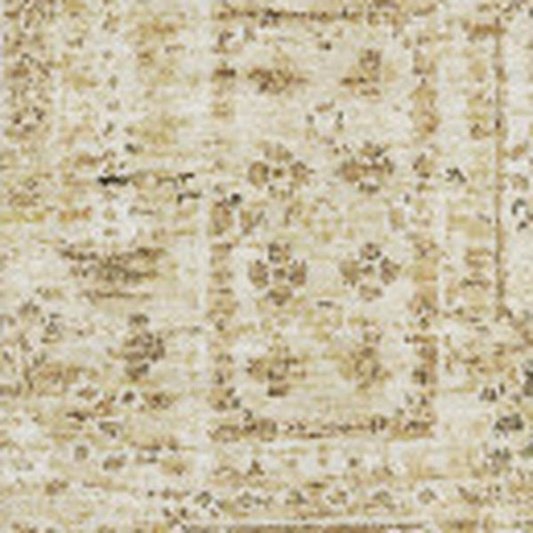HomeRoots 8' X 10' Washable Floral Area Rug in Wheat Gray & Ivory - Durable, Stain-Resistant, UV Protected Charm 651230