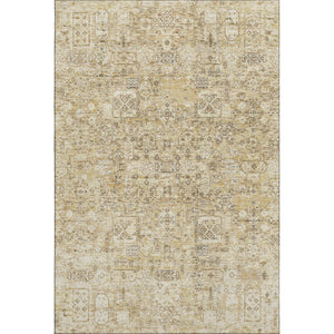 HomeRoots 9' X 12' Wheat Gray & Ivory Floral Area Rug - Washable, UV Protected, Stain Resistant for Homes 651231