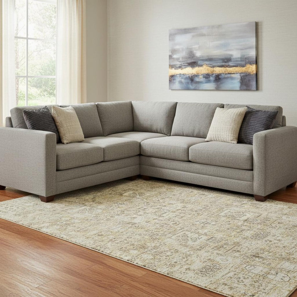 HomeRoots 10' Washable Floral Area Rug in Wheat Gray & Ivory - UV Protected, Stain Resistant, Family Friendly 651232
