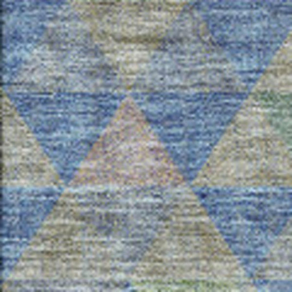 HomeRoots 5' X 8' Washable Blue Gold Gray Geometric Area Rug – UV Protected, Kid & Pet Friendly Design! 651240