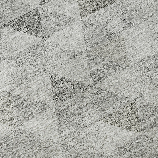 HomeRoots 10' Silver & Ivory Geometric Area Rug – Washable, UV-Protected, Durable Design for High-Traffic Rooms 651250