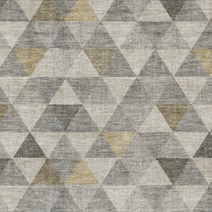 HomeRoots 8' X 10' Modern Taupe Gold Ivory Geometric Washable Rug with UV Protection for High Traffic Areas 651254