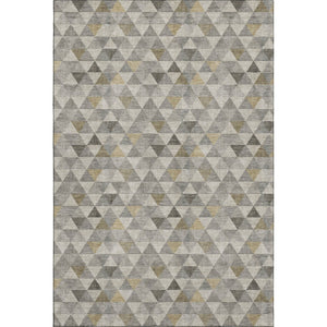 HomeRoots 10' Taupe Gold and Ivory Geometric Washable Area Rug – UV Protected, Durable, Stylish for Living Spaces 651256