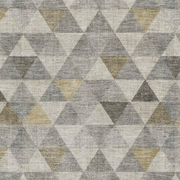 HomeRoots 10' Taupe Gold and Ivory Geometric Washable Area Rug – UV Protected, Durable, Stylish for Living Spaces 651256