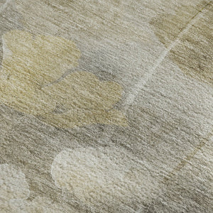 HomeRoots 8' X 10' Beige Gray Ivory Floral Washable Area Rug - Durable, Stylish, UV Protected for High-Traffic Areas 651260