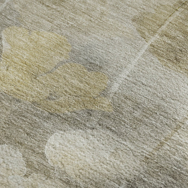 HomeRoots 8' X 10' Beige Gray Ivory Floral Washable Area Rug - Durable, Stylish, UV Protected for High-Traffic Areas 651260