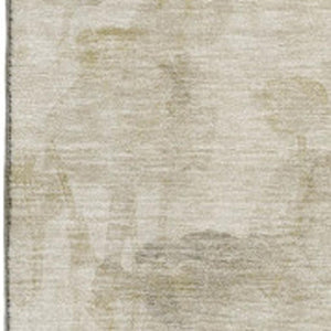 HomeRoots 9' X 12' Washable Floral Area Rug - Beige, Gray & Ivory with UV Protection for High-Traffic Homes 651261