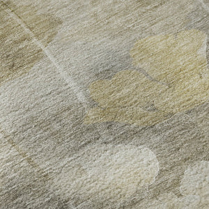 HomeRoots 10' X 14' Floral Area Rug in Beige, Gray & Ivory - Washable, Stain Resistant, UV Protected Design 651262