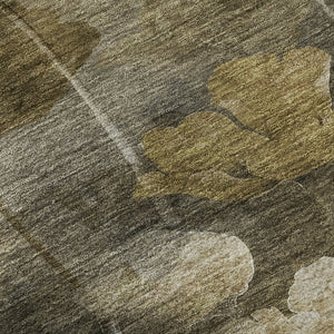 HomeRoots 8' X 10' Elegant Taupe Gold Ivory Floral Area Rug – Washable, UV Protected & Ideal for Any Room! 651278
