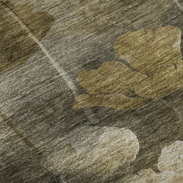 HomeRoots 8' X 10' Elegant Taupe Gold Ivory Floral Area Rug – Washable, UV Protected & Ideal for Any Room! 651278