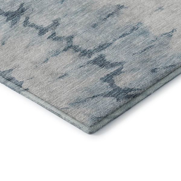 HomeRoots 10' Blue Gold Ivory Abstract Washable Area Rug - Stylish, Durable, Stain-Resistant & UV Protected! 651292