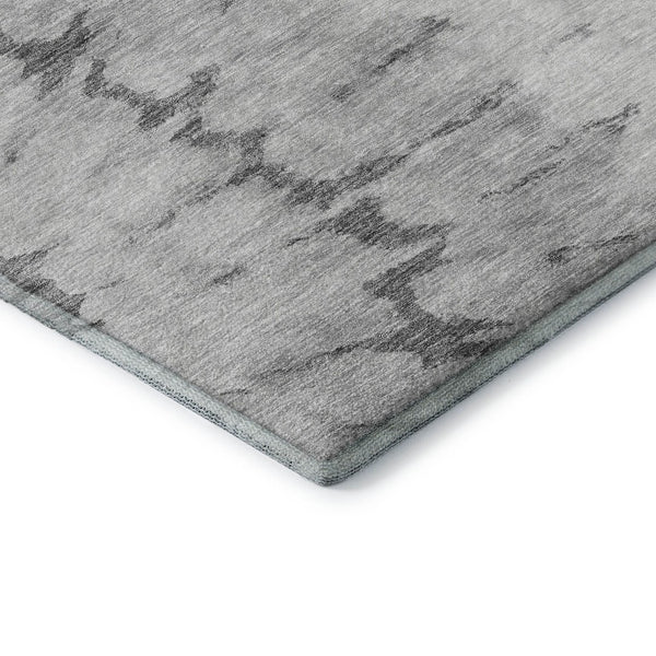 HomeRoots 8' X 10' Contemporary Gray Gold Ivory Washable Area Rug with UV Protection for High-Traffic Spaces 651296