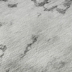 HomeRoots 10' Contemporary Gray Gold Ivory Abstract Washable Area Rug - UV Protection & Easy Care Design 651298