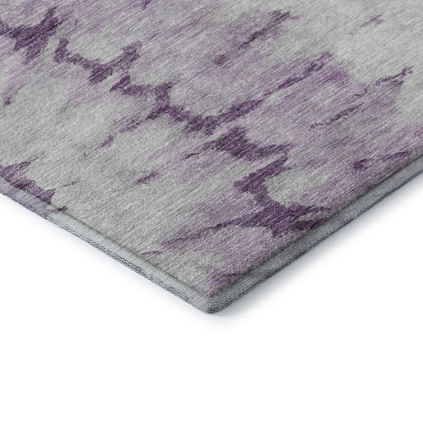 HomeRoots 8' X 10' Abstract Washable Area Rug in Purple, Gold & Ivory – Durable, UV-Protected & Stylish Design 651302