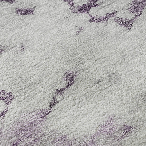 HomeRoots 10' X 14' Abstract Washable Area Rug in Purple, Gold & Ivory – Durable, Stain-Resistant, UV Protected 651304